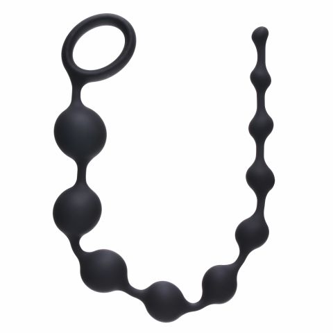 Анальная цепочка Long Pleasure Chain Black (35, Ø 2.6 см)