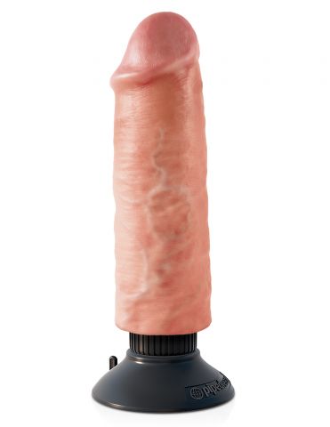 PipeDream King Cock 6 Вибромассажер 3 в 1 на съемной присоске Vibrating Cock,телесный  (15, Ø 4.5 см)