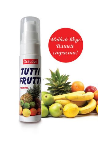 Съедобная смазка TUTTI-FRUTTI для орального секса со вкусом экзотических фруктов, 30 г