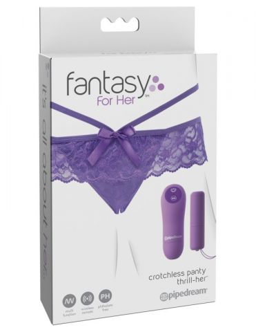 Вибропуля + трусики + пульт ДУ Fantasy For Her Crotchless Panty Thrill-Her