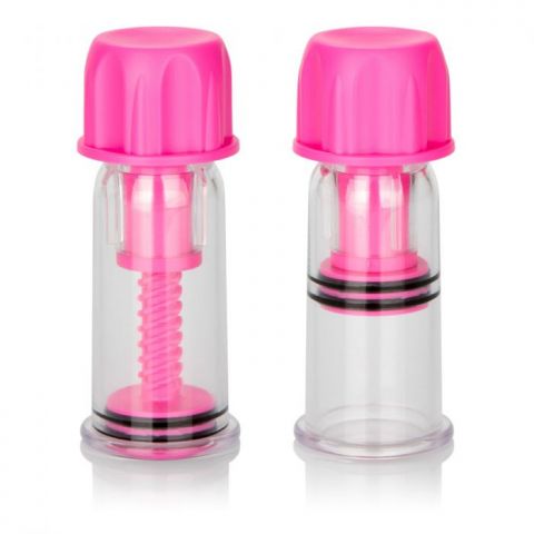 Помпы для сосков Nipple Play Vacuum Twist Suckers, розовые