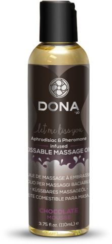 Вкусовое массажное масло с феромонами DONA Kissable Massage Oil, Шоколадный мусс 110 мл