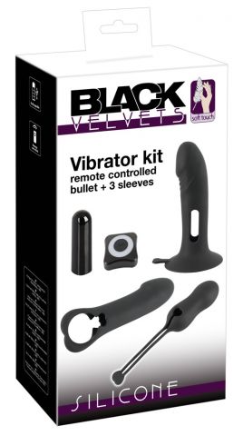 Набор силиконовых насадок с вибропулей Vibro-bullet with Remote Control by Black Velvets