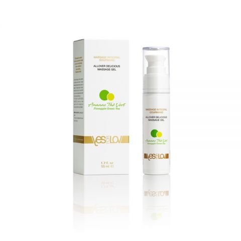 Универсальный массажный гель 3 в 1 ананас-зеленый чай YESforLOV ALLOVER DELICIOUS MASSAGE GEL PINEAPPLE GREEN TEA 50ml