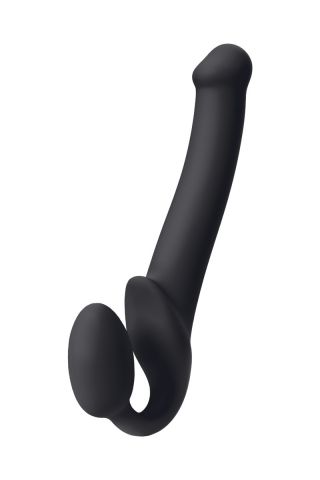 Безремневой нереалистичный страпон Strap-on-me чёрный (M - 24.5, Ø 3.3 см)
