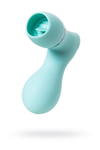 Вакуумный стимулятор клитора с язычком ToyFa DINGO, мятный