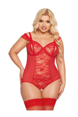 Боди SoftLine Collection Dora, красное (размер XXXL)