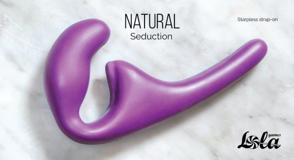 Безремневой анальный страпон Natural Seduction Purple (20, Ø 2.5 см)