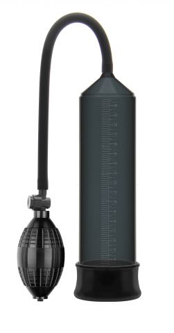 Вакуумная помпа с грушей Erozon Penis Pump чёрная (24.5, Ø 6.3 см)