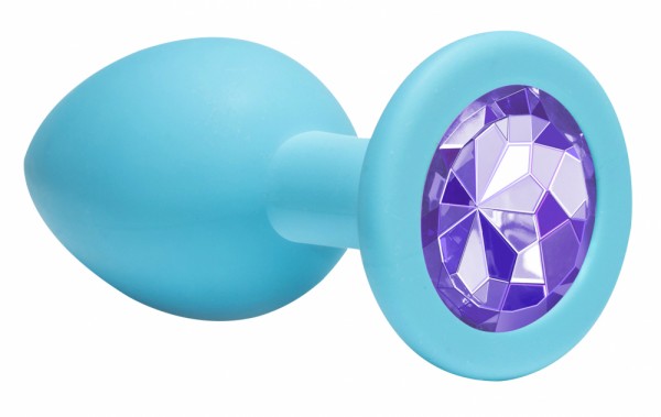 Анальная пробка Emotions Cutie Medium Turquoise light purple crystal (8, Ø 3.5 см)