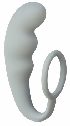 Анальный стимулятор с эрекционным кольцом Mountain Range Anal Plug Grey (19, Ø 3.3 см)