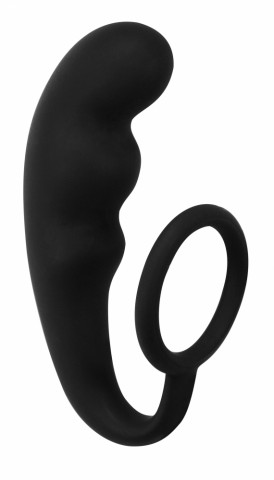 Анальный стимулятор с эрекционным кольцом Mountain Range Anal Plug Black (19, Ø 3.3 см)