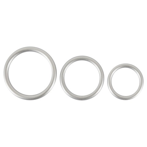 Набор эрекционных колец под металл Metallic Silicone Cock Ring Set (Ø 3.3; 4; 5.1 см)