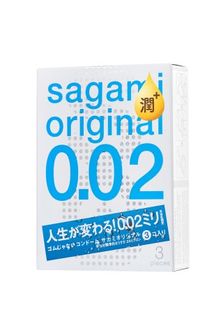 Презервативы SAGAMI Original 002 полиуретановые EXTRA LUB (3 шт)