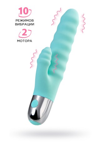 Рельефный вибратор с клиторальной стимуляцией Flovetta Flax (17.5, Ø 3 см)