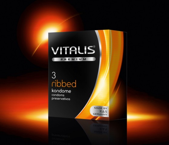 Презервативы VITALIS premium Ribbed ребристые(3 шт)