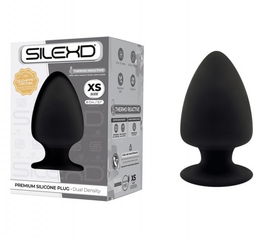 SileXD Анальная пробка Model 1, чёрная XS (8, Ø 4.5 см)