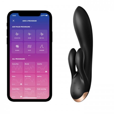 Вибратор-кролик Satisfyer Double Flex, чёрный(20, Ø 3.5 см)