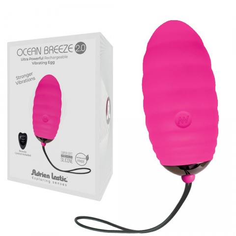 Ocean Breeze 2.0 + LRS виброяйцо с пультом ДУ, фуксия (7.5, Ø 3.4 см)
