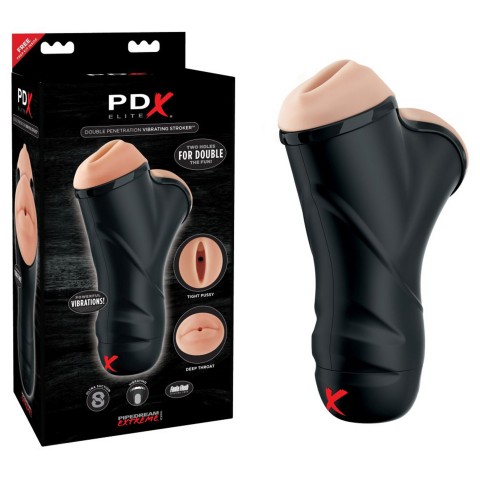 Мастурбатор с двумя тоннелями: PDX ELITE Double Penetration Vibrating Stroker