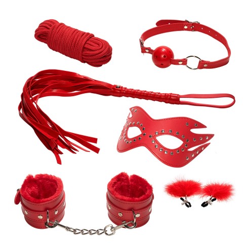 Эротический набор БДСМ Джага-Джага из 6 предметов в красном цвете