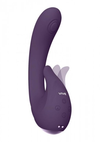 Кролик Miki с подвижным клиторальным стимулятором, фиолетовый