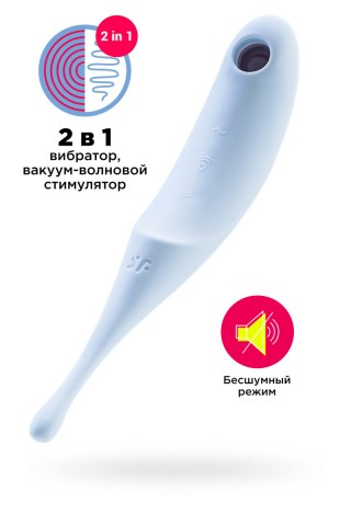 Вакуум-волновой бесконтактный стимулятор клитора Satisfyer Twirling Pro, голубой