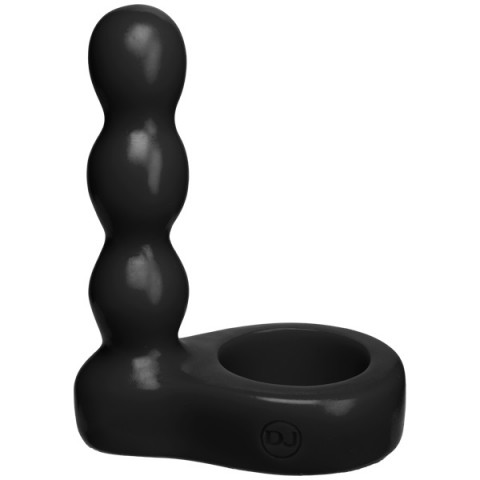 Насадка на пенис + анальный фаллоимитатор с эрекционным кольцом Platinum Premium Silicone - The Double Dip 2 - Black