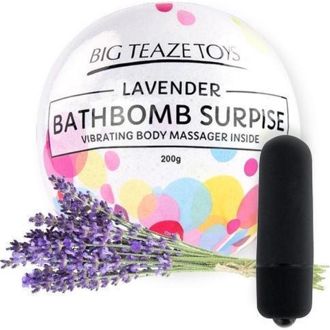 Бомба для ванны и вибропуля Big Teaze Toys - Bath Bomb Surprise, лаванда