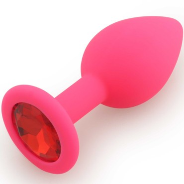Play Secrets Silicone Butt Plug Small, розовый/красный (7.2, Ø 2.8 см)