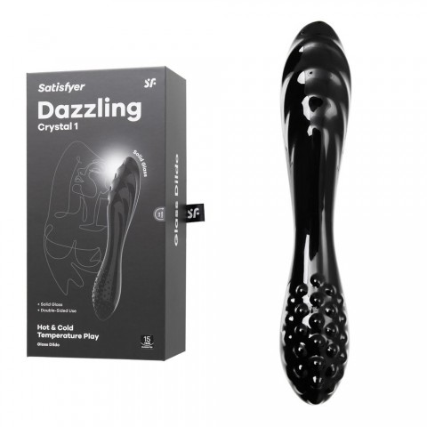 Двусторонний фаллоимитатор Satisfyer Dazzling Crystal 1, черный(18.5, Ø 3.5)