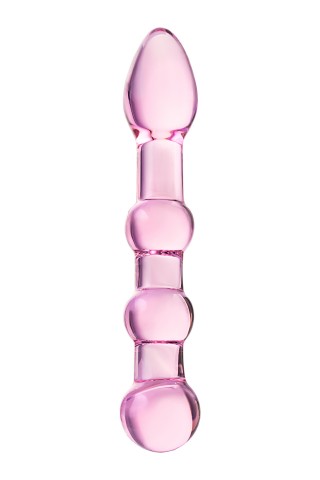 Двусторонний фаллоимитатор Sexus Glass, стекло, розовый (18, Ø 3.5 см)