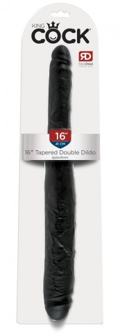 PipeDream King Cock 16 Tapered Double Двусторонний фаллоимитатор, черный(40.6, Ø 3.3 и 4.3 см)