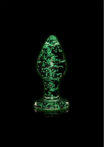 Анальная пробка Glass Butt Plug - Glow in the Dark (9, Ø 3.5 см)