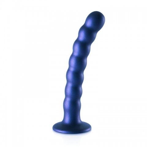Фаллоимитатор Beaded G-Spot, синий (17, Ø 2.5 см)