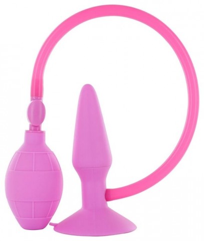 Розовая анальная пробка с расширением Inflatable Butt Plug