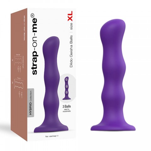 Фаллоимитатор Strap-On-Me Dildo Geisha Ball фиолетовый (XL - 17.7, Ø 4.2 см)