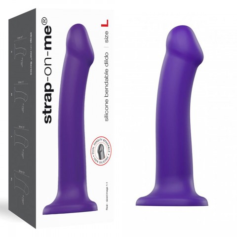 Фаллоимитатор Strap-On-Me Dildo Dual Density Semi-Realistic гнущийся, фиолетовый (L - 19, Ø 3.7 см)