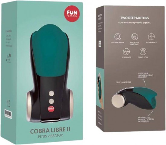 Вибромастурбатор Fun Factory Cobra Libre 2, зеленый, силикон, 14 см