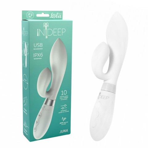 Перезаряжаемый вибратор Indeep PRO Juna White (21, Ø 3.6 см)