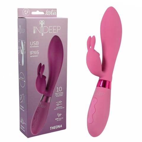 Вибратор Indeep PRO Theona Magenta с 2 моторами (21.5, Ø 3.3 см)