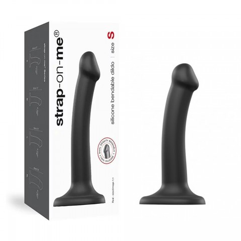 Фаллоимитатор Strap-On-Me Dildo Dual Density Semi-Realistic гнущийся, черный (S - 17, Ø 2.7 см)