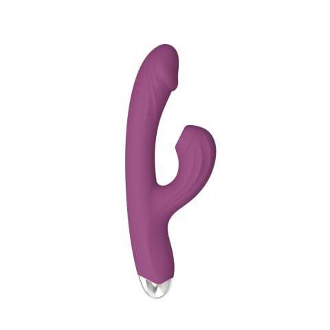 Вибратор-кролик с вакуумным клиторальным отростком Quick Sucking Vibrator, фиолетовый