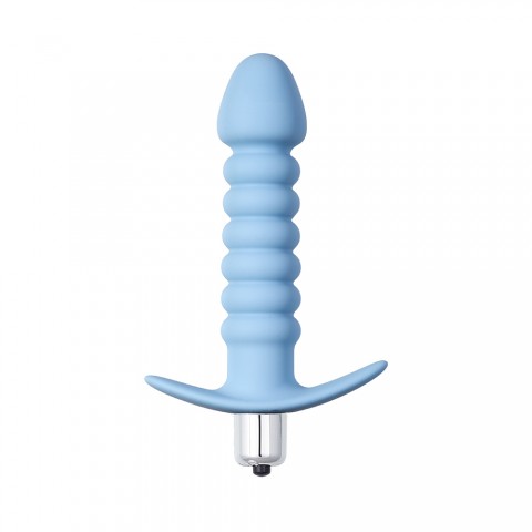 Анальная пробка с вибрацией Twisted Anal Plug Blue (11.9, Ø 3 см)