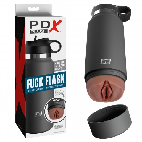 Мастурбатор загорелый в серой фляге FUCK FLASK