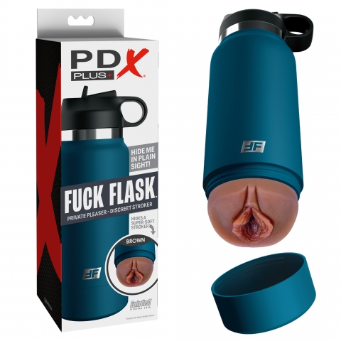 Мастурбатор загорелый в синей фляге FUCK FLASK