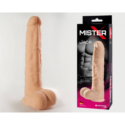 Фаллоимитатор с мошонкой на присоске Mister-X JACK (19, Ø 4 см)