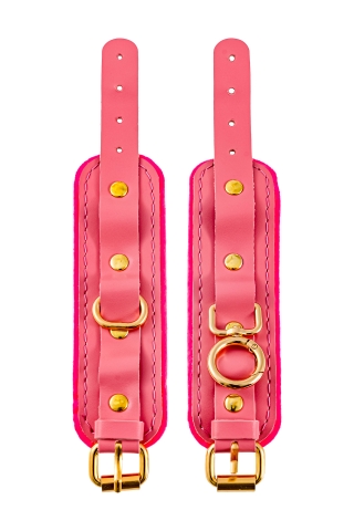 Оковы Pecado BDSM, «МИНИ» двуслойный, натуральная кожа, розовый