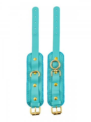 Оковы Pecado BDSM, «МИНИ» двуслойный, натуральная кожа, голубой