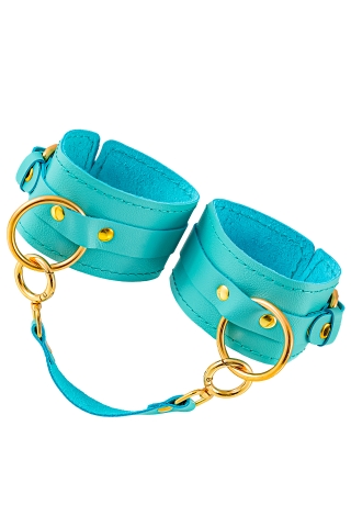 Оковы Pecado BDSM, натуральная кожа, голубой